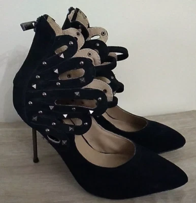 Zapatos para mujer Mark by Avon tacón gamuza tachonado negro talla 8 cremallera Foto 1 de 4