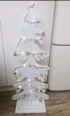 DIY Adventskalender Baum Shabby Holz mit Zahlen Lichterkette ca. 120 cm - Bild 1 von 4