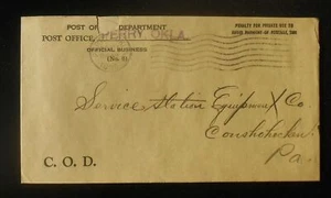 1936 POSTGESCHICHTE Postamt offizielles Geschäft C. O. D. Perry OK Noble Co - Bild 1 von 1