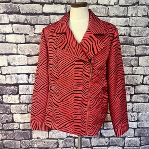 Erin London Red & Black Long Sleeve Jacket Size XL - Picture 1 of 10