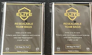 200 - ELITE - RESEALABLE TEAM BAGS - PREMIUM QUALITY - ULTRA CLEAR CARD SLEEVES - Picture 1 of 3