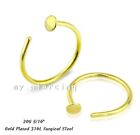  20g 5/16" Gold Plated 316L Surgical Steel Nose Hoop Ring