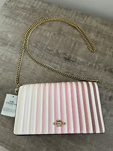 Neu mit Etikett Coach Callie Clutch mit Umschlagkette und ombrierter Steppung 66603 kreidefarben bunt - Bild 1 von 11