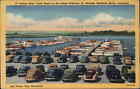 Ocean City Maryland MD Indian River Yacht Basin Waterfront Linen Postcard