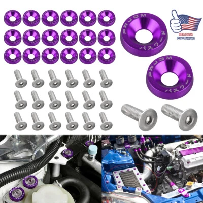 20x/Juego JDM Billet Aluminio Guardabarros/Parachoques Arandela Perno Motor Bahía Vestir Kit Foto 1 de 4