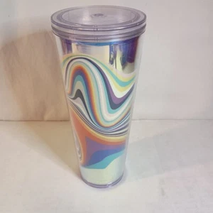 Starbucks Summer 2021 Iridescent Rainbow Swirl Tumbler 24oz gebraucht sehr guter Zustand - Bild 1 von 6