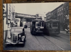 Vintage 1940er Brooklyn Trolley 5 x 7" New York City NYC Foto - Bild 1 von 1