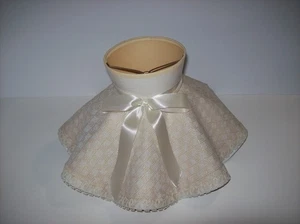 Vintage Mid Century Scalloped Ruffled Boudoir CLIP-ON LAMP SHADE with Ribbon - Picture 1 of 23