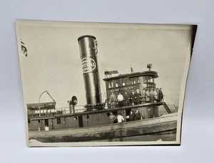 1920’s Vintage Sepia 6x8 Photo - New York Central Tugboat No. 18 Schiffe trocken auf dem Wasser - Bild 1 von 4