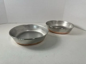 Pair Of VTG Rare Revere Ware 7 inch "Blank Skillet" Copper Clad Bottom No Handle - Picture 1 of 7