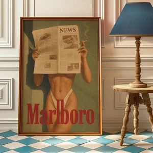 Vintage Zigarette Western Poster Druck - Retro Marlboro Bikini Poster - Bild 1 von 4