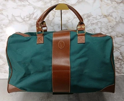 Bagagem de mão vintage anos 90 Ralph Lauren Polo Weekender bolsa de ginástica verde clube de campo - Imagem 1 de 4
