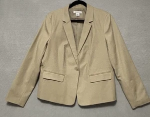 Liz Claiborne Collection Women’s Size XL Blazer Jacket Beige 1 Button - Picture 1 of 7