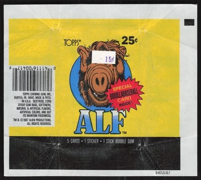 1987 Topps ALF Series 1 Opened Wax Pack Wrapper CC137 - Image 1 of 2
