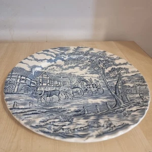 Royal Wessex Blue&White Scenic Dinner Plate 11"|Made in England| Vintage Style - Picture 1 of 24
