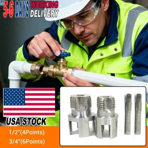 Herramienta de roscado de tubería interna y externa integrada de tubería de agua de 1/2"" y 3/4"" 2 piezas - Imagen 1 de 23