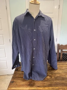 JOSEPH TURNER Mens Blue Corduroy Long Sleeve Shirt Size XL button - Picture 1 of 10