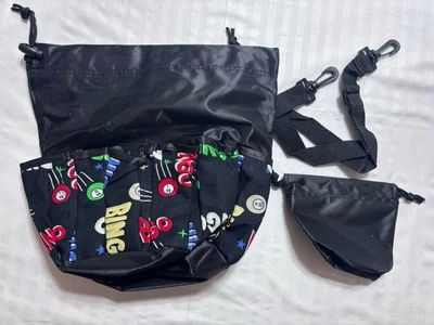 Bolsa de bingo con diseño de bola de bingo multicolor con cordón con bolsa para chips 10 bolsillos  Foto 1 de 4