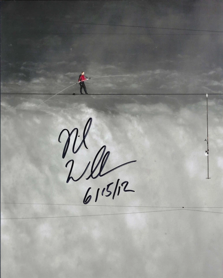 空中学家尼克·瓦伦达亲笔签名穿越尼亚格拉瀑布 8x10 带真品证明 — 第 1/1 张图片