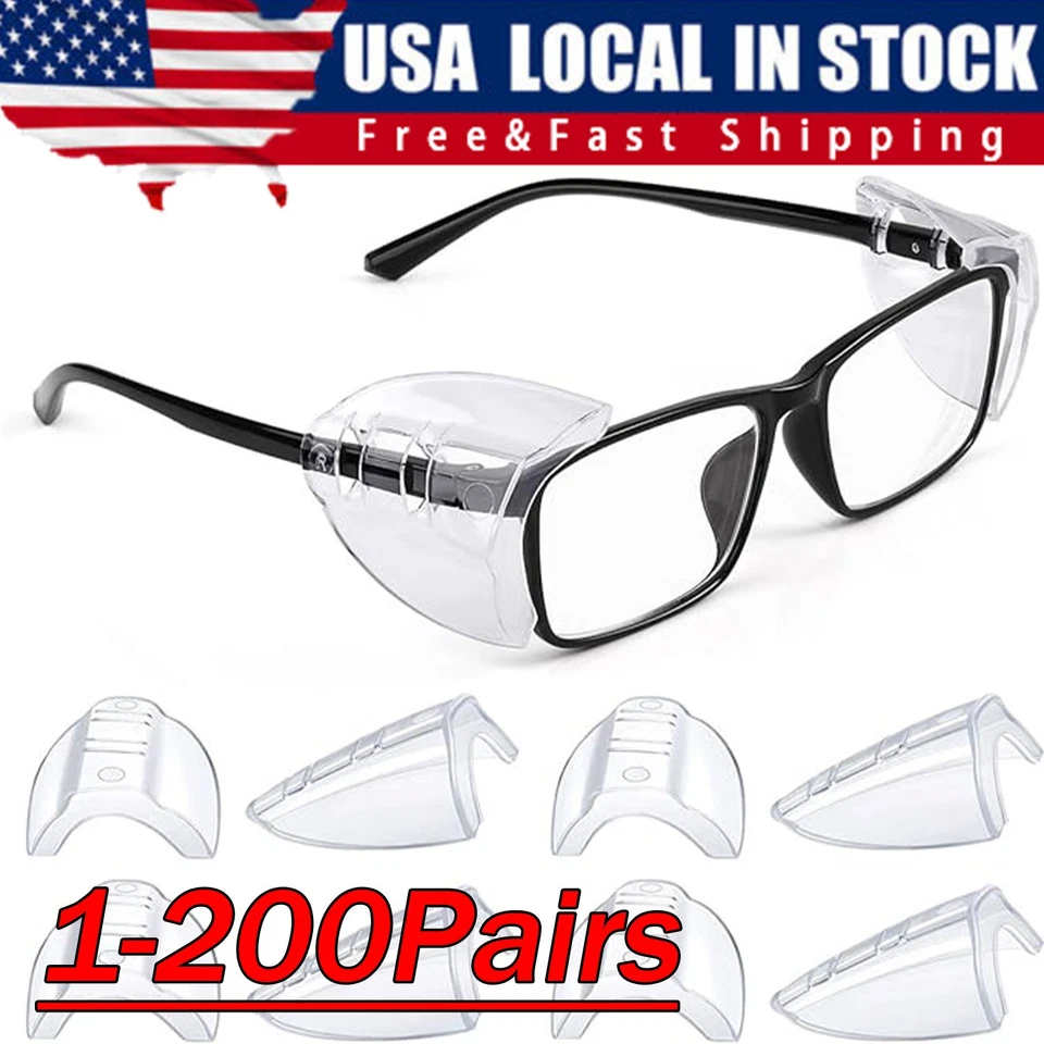 1~200 pares de protectores laterales para gafas antideslizantes gafas de seguridad protector universal Foto 1 de 4