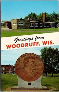 1950s WOODRUFF, Wisconsin Postcard "Home of the Million Pennies" Curteich Chrome - Picture 1 of 2
