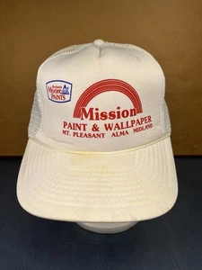 Vintage Mission Paint Wallpaper Benjamin Moore Mt Pleasant Alma Snapback Hut weiß - Bild 1 von 8