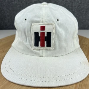 DEADSTOCK 1980's Vintage International Harvester Hat Cap Size Medium White USA - Picture 1 of 16