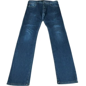 Armani Jeans Mens W32 L34 Blue Slim Fit J45 Designer Denim Casual Straight Jeans - Picture 1 of 15