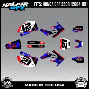 Graphics Kit for Honda CRF250R CRF 250R (2004-2009) Semper-fi - RED-BLUE - Bild 1 von 4