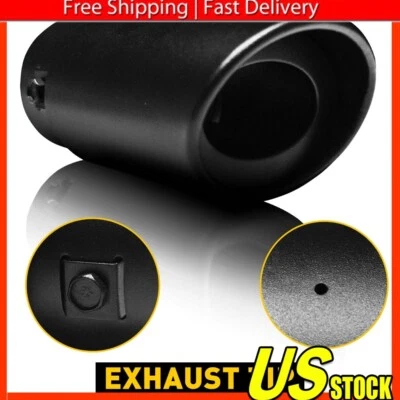 Silenciador traseiro ponta de tubo de escape de carro aço inoxidável redondo acessórios 1/2 conjunto - Imagem 1 de 4