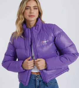 Chaqueta corta BERGHAUS púrpura Reino Unido 16 damas plumón abrigo acolchado ARKOS reflejo 220 £ - Imagen 1 de 16