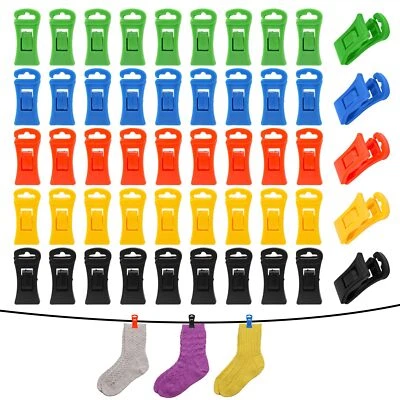 50 un. Clips para calcetines con gancho multicolor Clip para virutas de calcetín Soporte para calcetines de plástico Lau... Foto 1 de 4