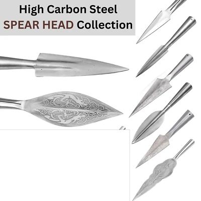 Hand Forged Viking Spangenhelm Evil Throwing Spear Head High Carbon Steel - Image 1 of 4