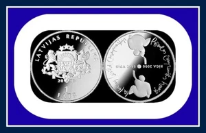 Latvia 2006 World ice Hockey Championship silver coin 2005 proof - Picture 1 of 1