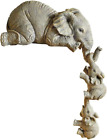 3Pcs Elephant Sitter Decor Resin Elephant Statue Ornament Hand-Painted Figurine 