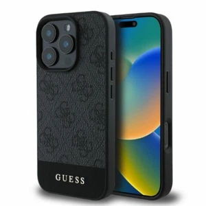 Guess Faux Leather Case For iPhone 16 Pro Gray Pattern With Gold Logo - Photo 1 sur 8