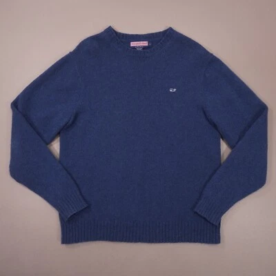 Vineyard Vines Wool Angora Blend Pullover Sweater Crew Neck Mens Large Blue - Image 1 of 4