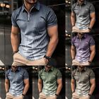 Print Tops Fitness Business Shirt Comfortable Muscle Zipper Collar