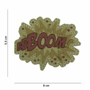 3D PVC Rubber Patch BOOM!, braun Klett Abzeichen Applikation - Bild 1 von 1