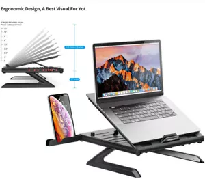 Laptop Stand Adjustable Multi-Angle Portable Foldable Laptop Riser Phone Stand - Picture 1 of 8