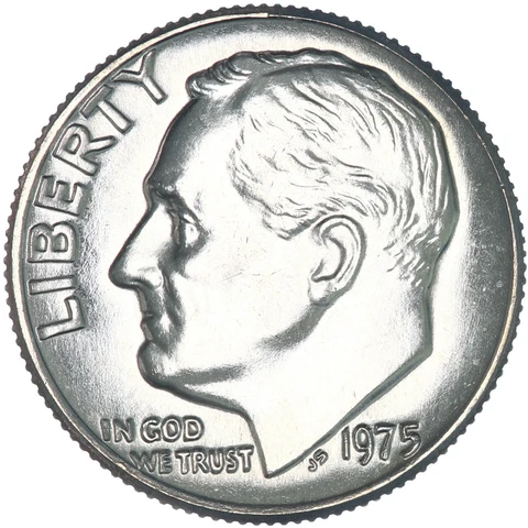 1975 (P) Roosevelt Dime Gem BU US Coin Cover