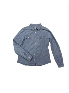Brooks Brothers Fleece Girls Size 16 Long Sleeve Blue Button Down Dress Shirt - Picture 1 of 3