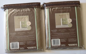 Set of 2  Allen & Roth Glenellen Back Tab Valance in Sand/Sable 52"x18" NIP - Picture 1 of 7