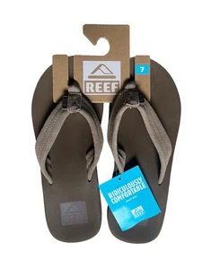 Reef Stoked The Groundswell Mens Brown Tan Flip Flop Slide-On Shoes, Size 7 New - Picture 1 of 2