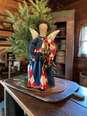 Primitive Christmas Quilt Dress Angel - Image 1 of 4