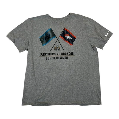 Camiseta Nike Denver Broncos Vs Panthers Super Bowl 50 Bandera Bandera Talla 2XL Foto 1 de 4