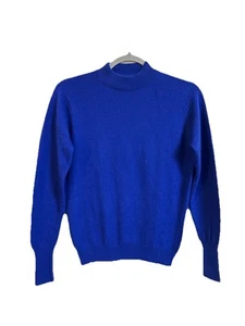 VTG Barrie 100% Pure Cashmere Blue Luxury Sweater Scotland Made Size 36 Designer - Picture 1 of 18