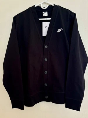 Cárdigan suéter Nike tejido de calle negro para hombre talla pequeña abotonado FN3898-010 NUEVO CON ETIQUETAS Foto 1 de 4
