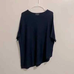 St. John blau kurz Dolmanärmel asymmetrisch Wollmischung Pullover Damen Small - Bild 1 von 6