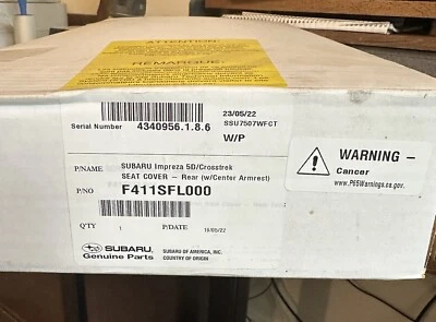 2018-2023 Subaru Crosstrek Impreza Rear Seat Back Protector Cover Genuine OEM - Image 1 of 2